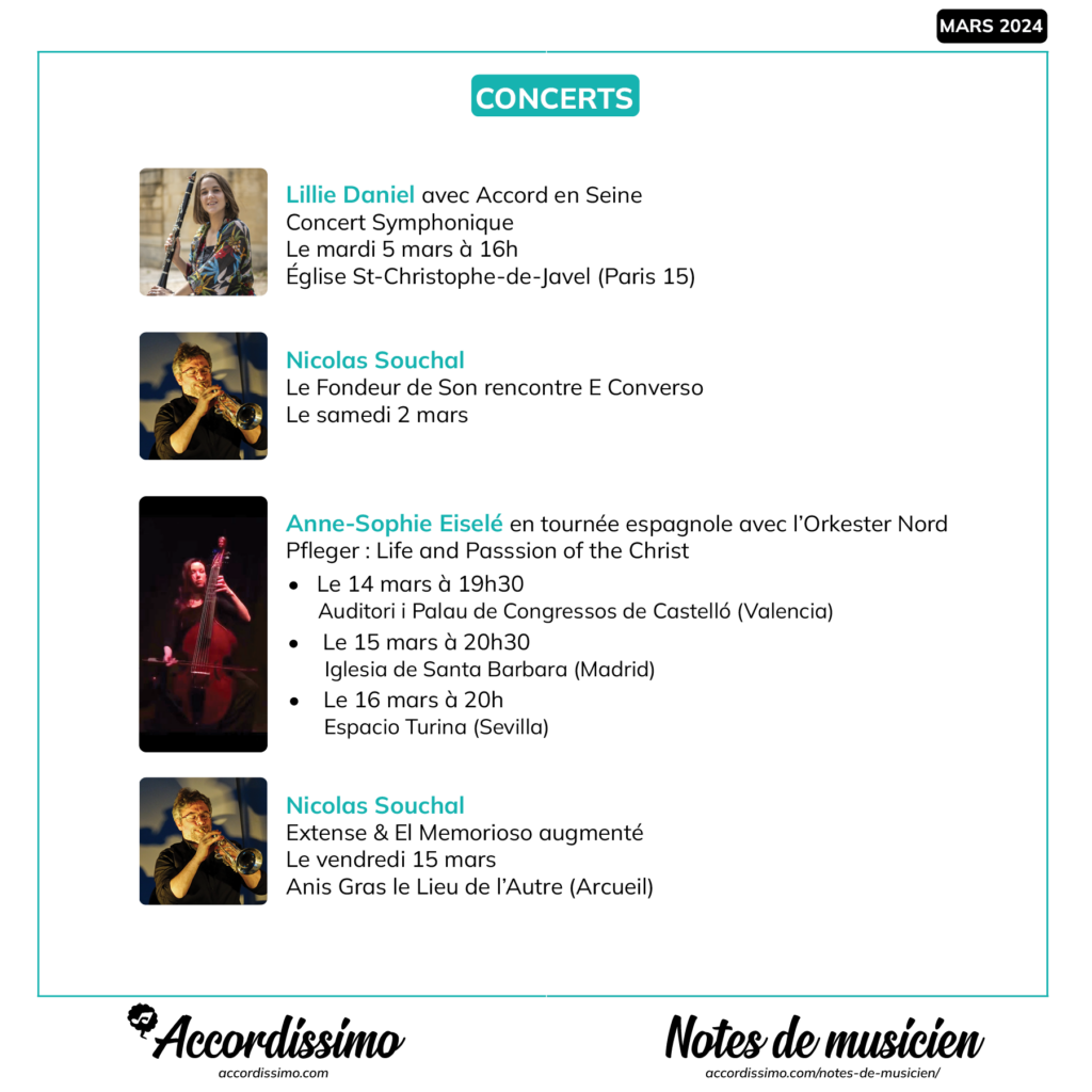 Accordissimo - Actualités des professeurs du mois de mars 2024