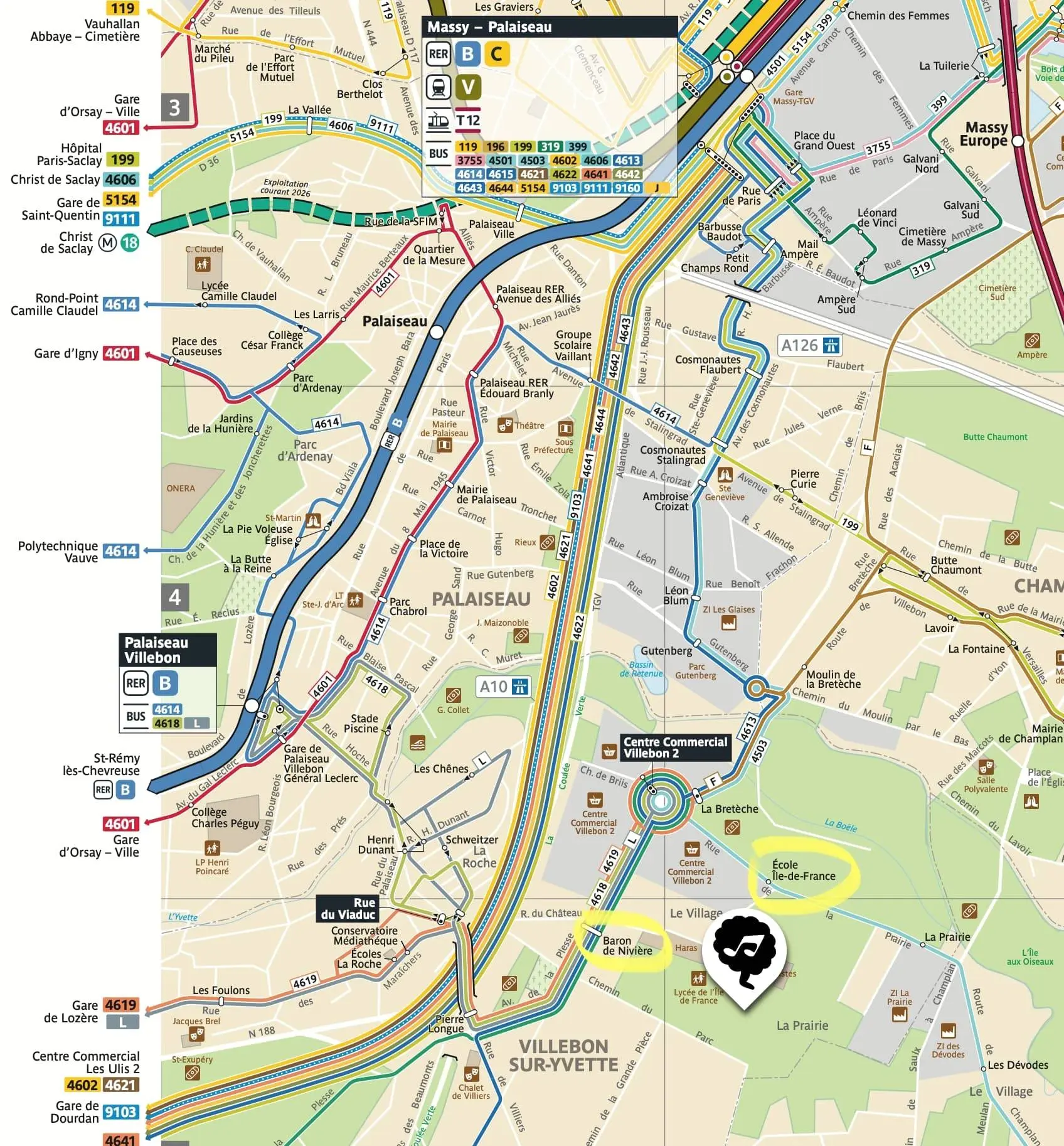 Plan RATP - Accès au Château de Villebon - Accordissimo